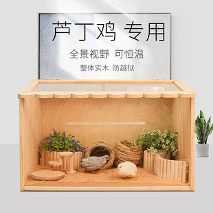 芦丁鸡饲养箱全套全景实木宠物箱子鸡盒PVC卢丁鸡养箱笼子鸡窝笼