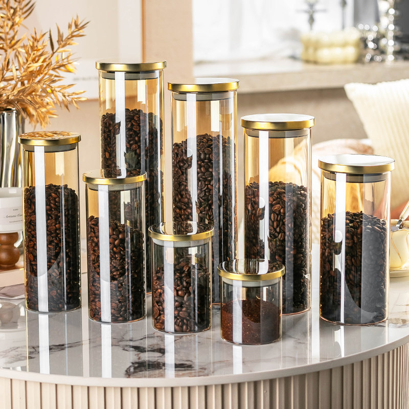 咖啡粉密封罐咖啡豆保存罐茶叶罐便携迷你玻璃瓶玻璃罐分装小罐子