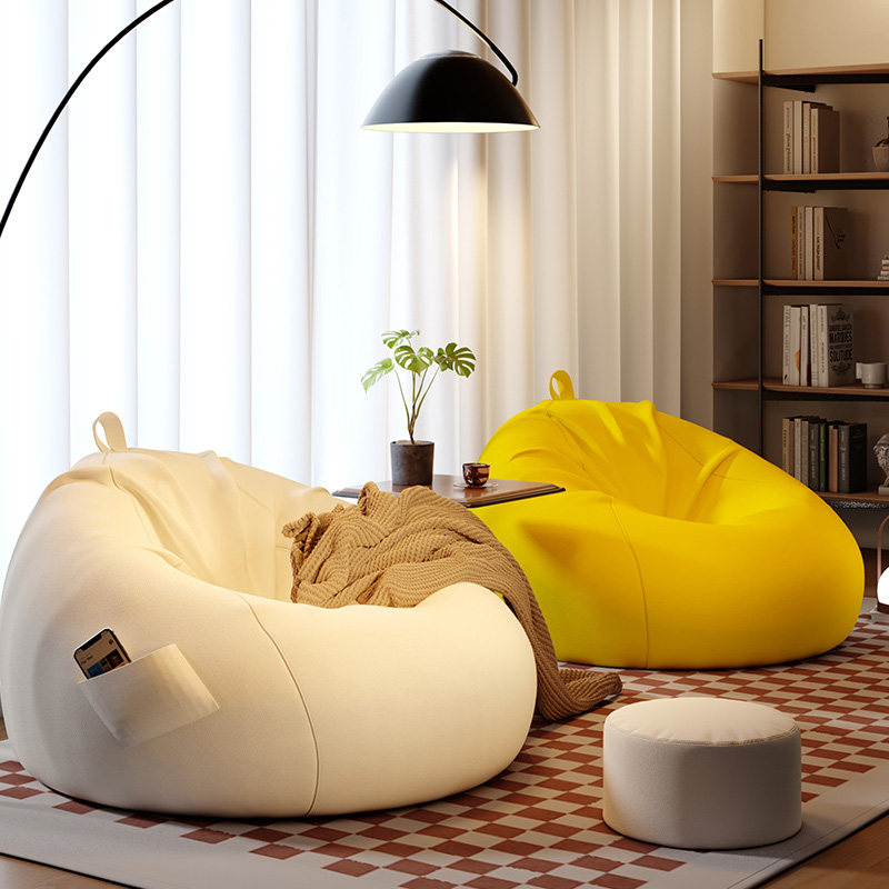 卧室小沙发阳台休闲单人椅客厅懒人沙发可躺可睡奶油风豆袋沙发椅,住宅家具,懒人沙发,淘宝优惠券,粉丝福利购,淘宝优惠卷