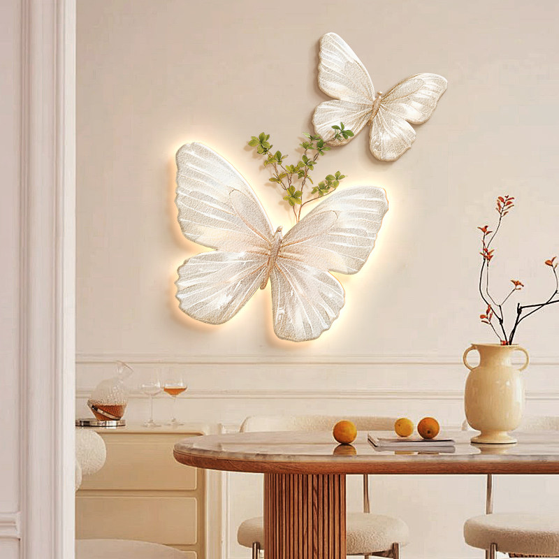 法式奶油风蝴蝶餐厅装饰画壁灯立体遮丑创意客厅墙面挂件玄关挂画,家居饰品,现代装饰画,淘宝优惠券,粉丝福利购,淘宝优惠卷