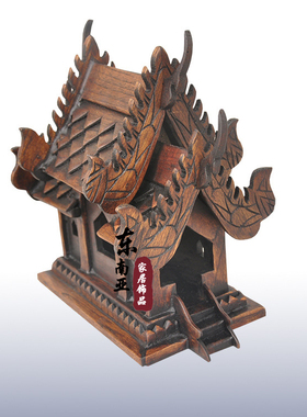 泰式手工雕刻 木雕样板房酒店会所软装配饰摆设 泰国实木房子摆件