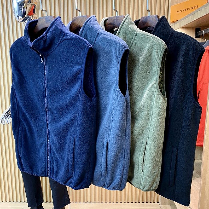 老美单!高密珊瑚绒!秋冬男士加绒加厚保暖立领无袖背心马甲外套,男装,常规马甲,淘宝优惠券,粉丝福利购,淘宝优惠卷