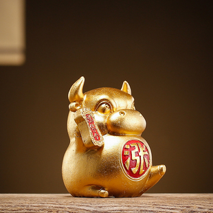 青砂石金牛气冲天招财股市摆件工艺品办公室牛市桌面装饰开业礼品