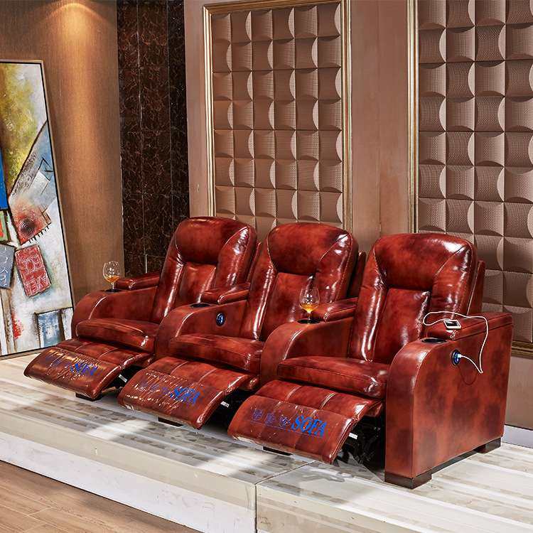 欧式单人商务头等多功能舱真皮电动躺椅沙发礼堂私人家庭影院沙发