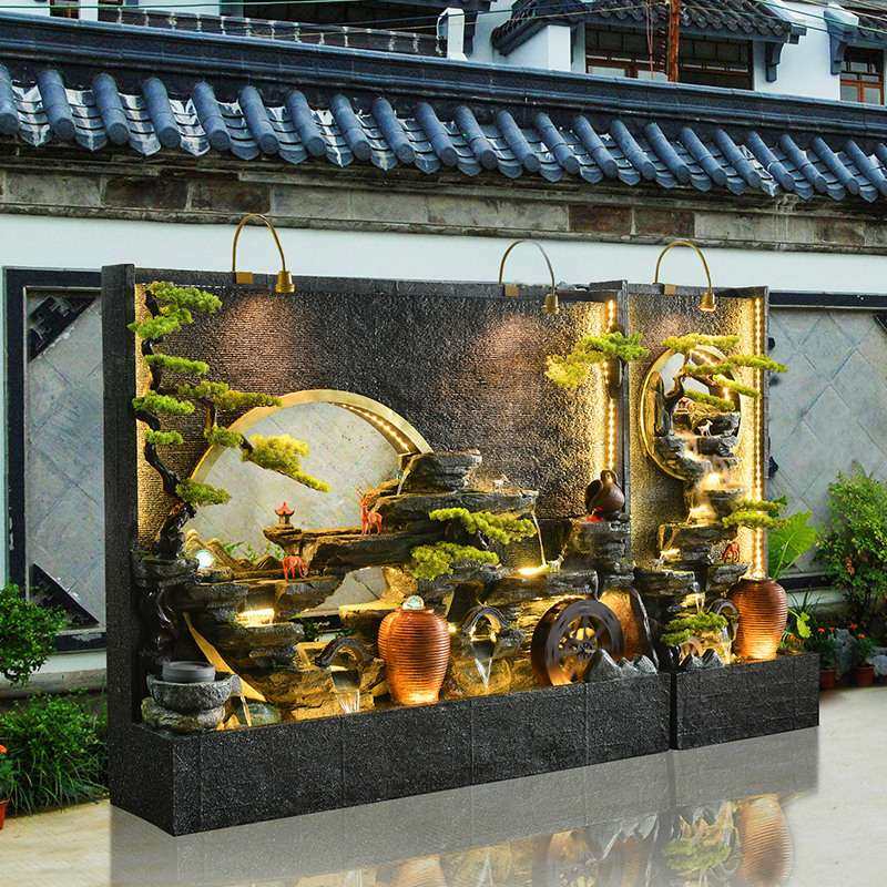 水幕墙流水屏风摆件公司酒店假山喷泉水景观装饰户外庭院水池造景,家居饰品,流水摆件,淘宝优惠券,粉丝福利购,淘宝优惠卷