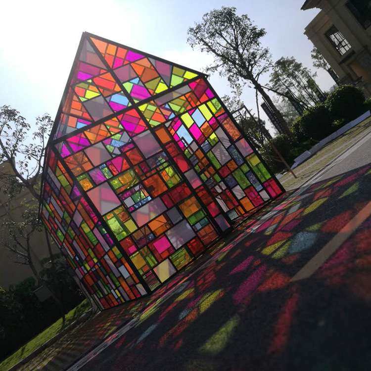 商场景区亚克力七彩小屋阳光房网红件铁艺玻璃梦幻小房子造型,商业/办公家具,景观道具/景观摆件/景观装置,淘宝优惠券,粉丝福利购,淘宝优惠卷