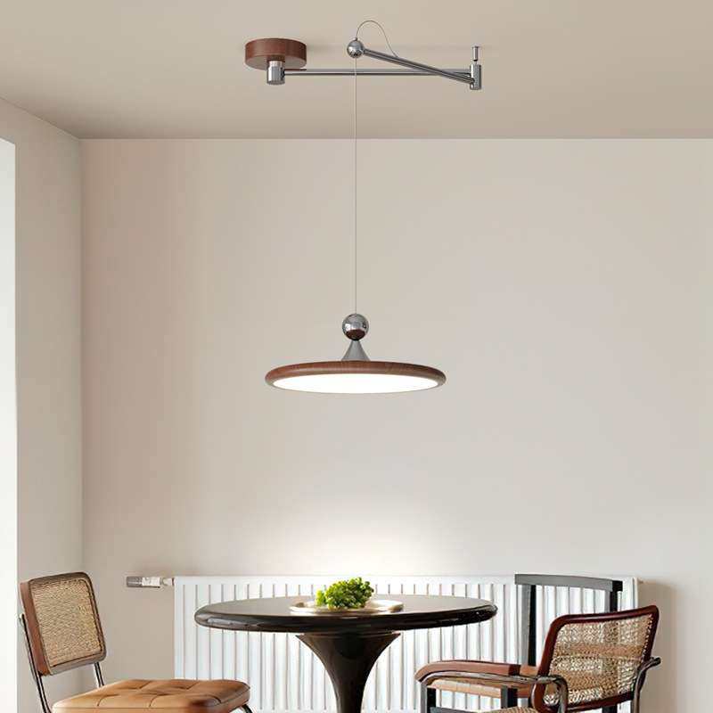 【哇噢】侘寂风餐厅飞碟吊灯美式复古灯具设计师款中古风摇臂岛灯,家装灯饰光源,餐厅吊灯,淘宝优惠券,粉丝福利购,淘宝优惠卷