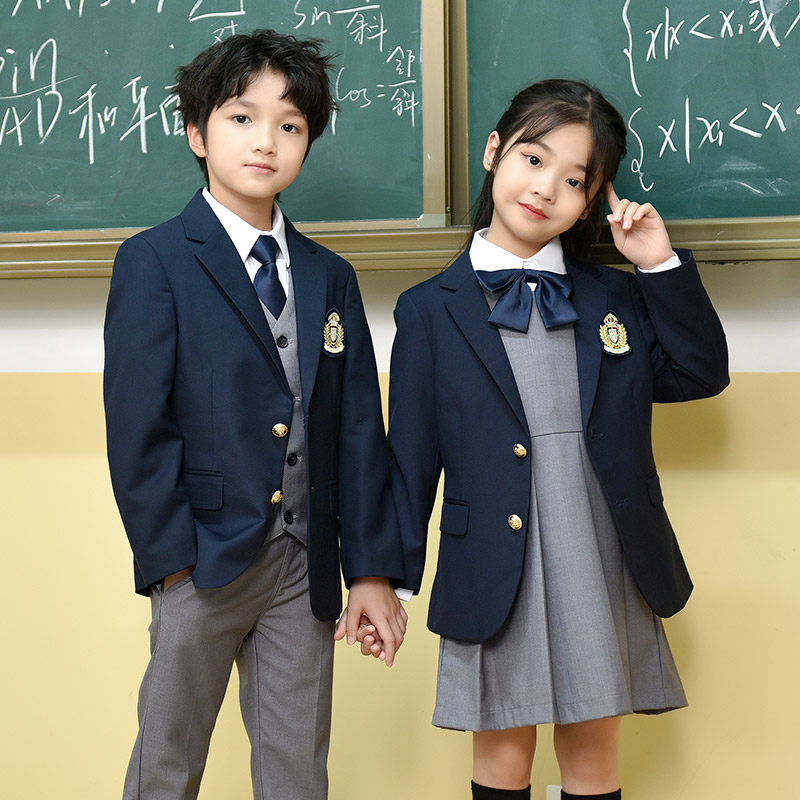 西装班服套装小学生校服制服女西装裙英伦学院风儿童装幼儿园园服
