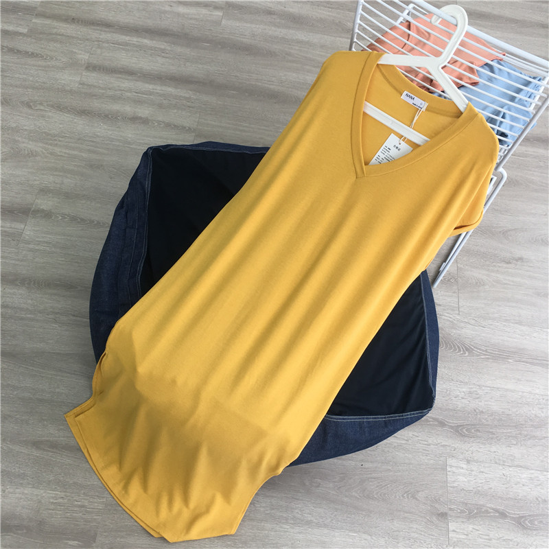 纸片人的裙子侧开叉直筒裙v领连衣裙女 懒人裙长款过膝t恤裙长裙,女装/女士精品,连衣裙,淘宝优惠券,粉丝福利购,淘宝优惠卷