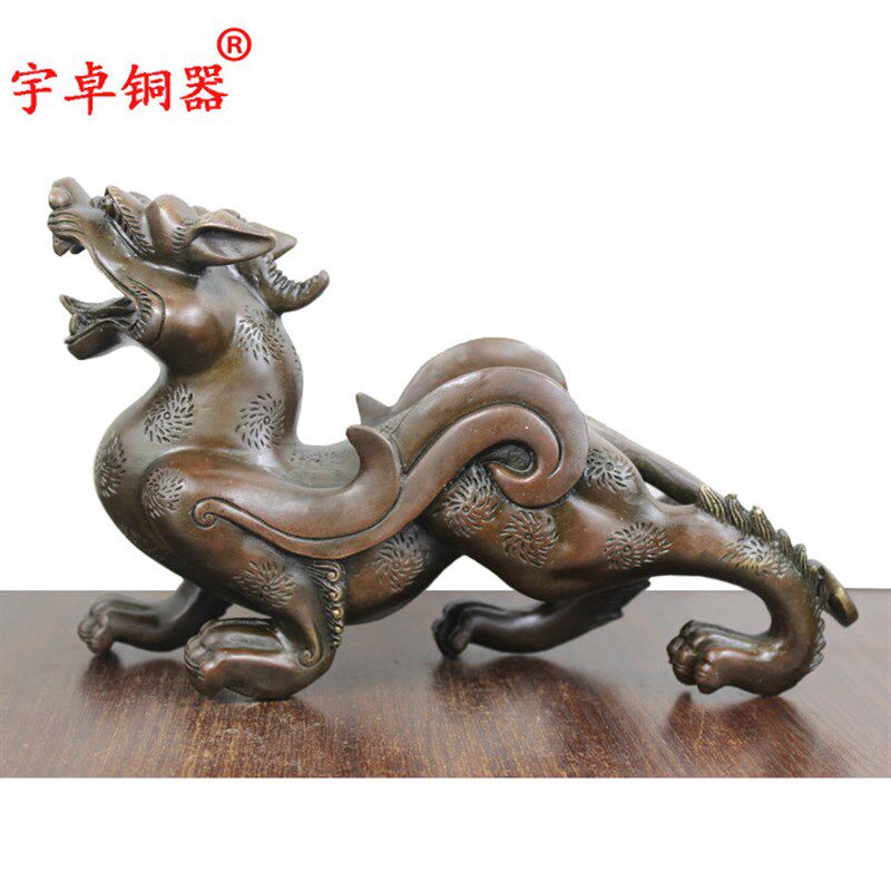宇卓铜器 纯铜貔貅黄铜貔貅皮丘梅花貔貅工艺品摆件