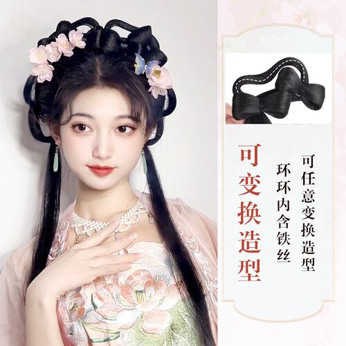 汉服假发一体式两侧发髻古装头饰盘发造型古风懒人日常女百搭发包