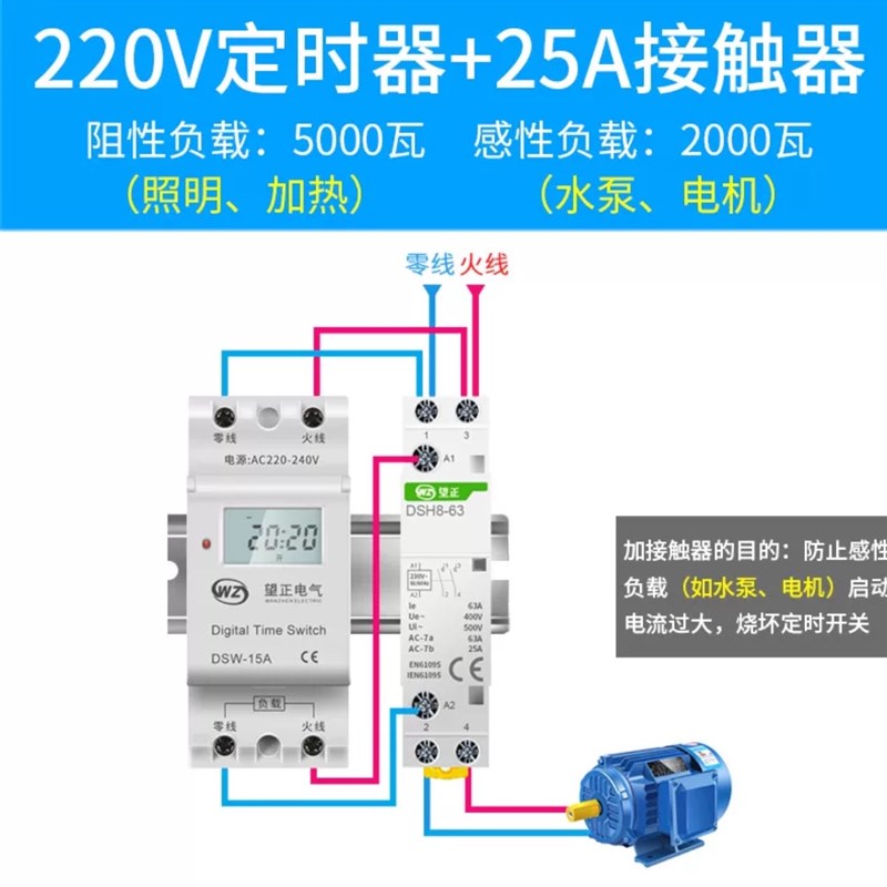 220v微电脑时控开关招牌路灯加热水器三相定时开关控制器自动循环