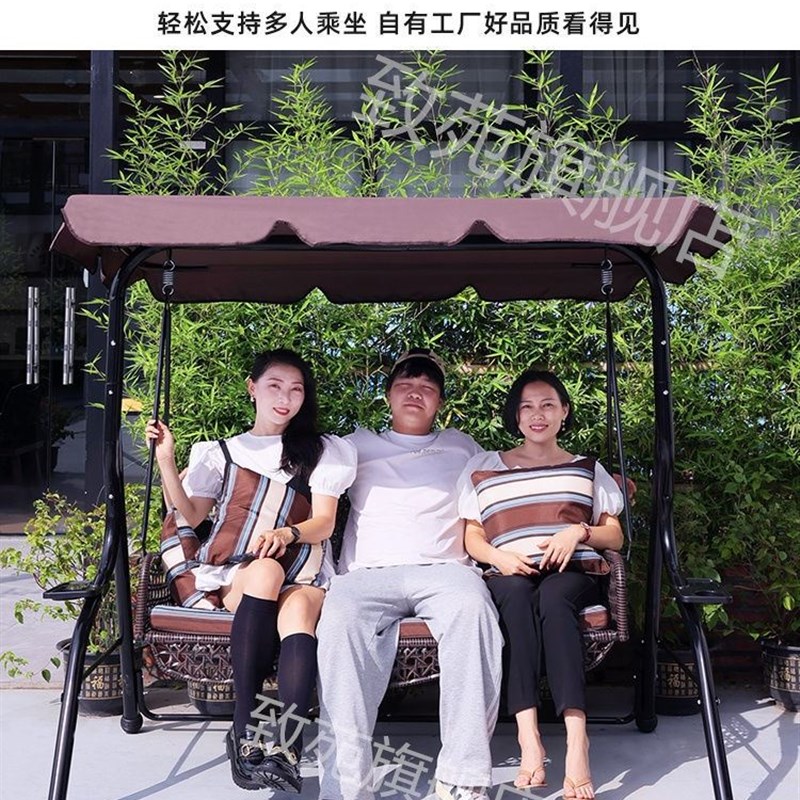 户外秋千双人庭院摇椅铁艺室外成人室内吊椅阳台秋千椅花园摇床