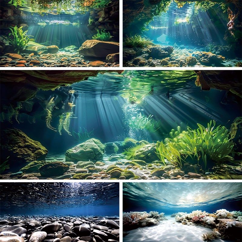 新款鱼缸背景贴纸背景画正面带胶高清易贴尺寸定制水族造景,宠物/宠物食品及用品,底柜/落地缸,淘宝优惠券,粉丝福利购,淘宝优惠卷