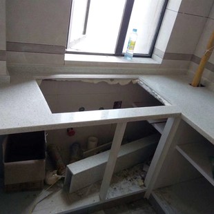 南昌石材 人造大理石灶台 石英石台面 黑金沙挡水条橱柜吧台定做