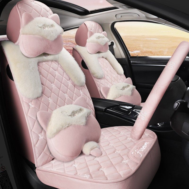 新款汽车坐垫卡通冬季保暖短毛绒座套冬天加厚女神款全包可爱车垫,汽车用品/电子/清洗/改装,通用座套/座垫,淘宝优惠券,粉丝福利购,淘宝优惠卷