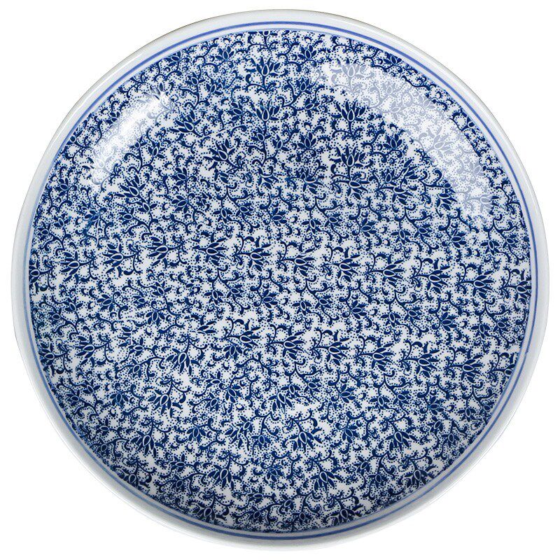 酒店中式青花瓷陶瓷特大超大盘剁椒鱼头盘子蒸鱼盘家用圆形大盘鸡