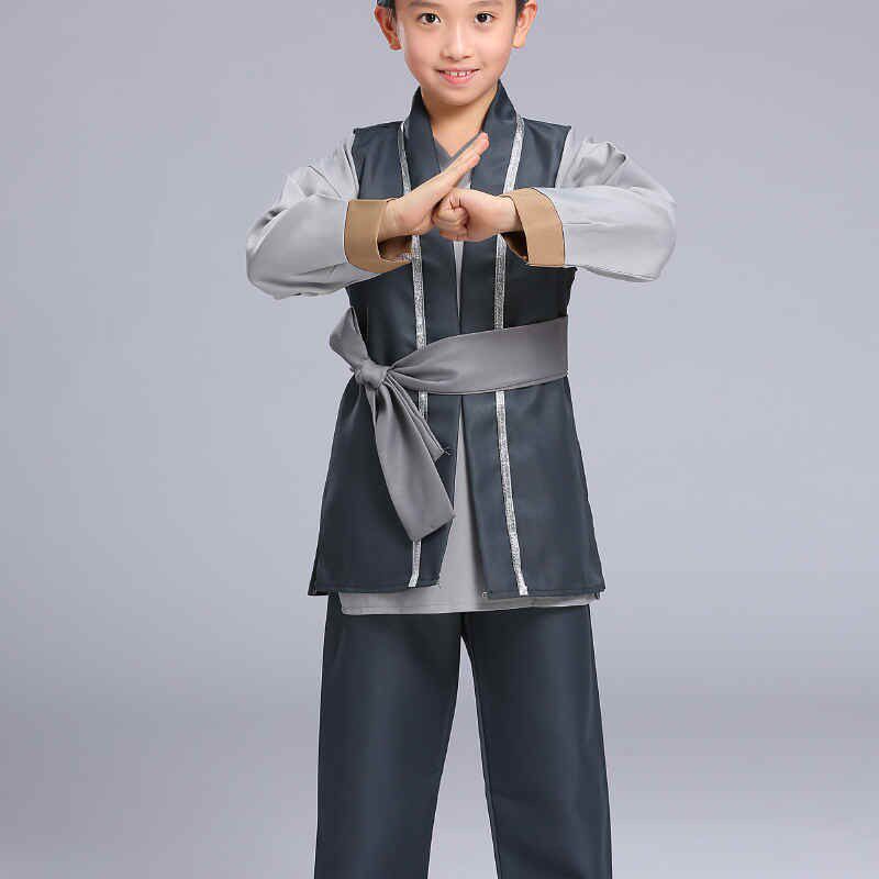 古装店小二平民百姓服装男女童古代家丁仆人杂役表演汉服