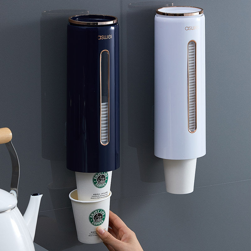 一次性杯子架水杯收纳放纸杯自动取杯器饮水机置物家用神器挂壁式