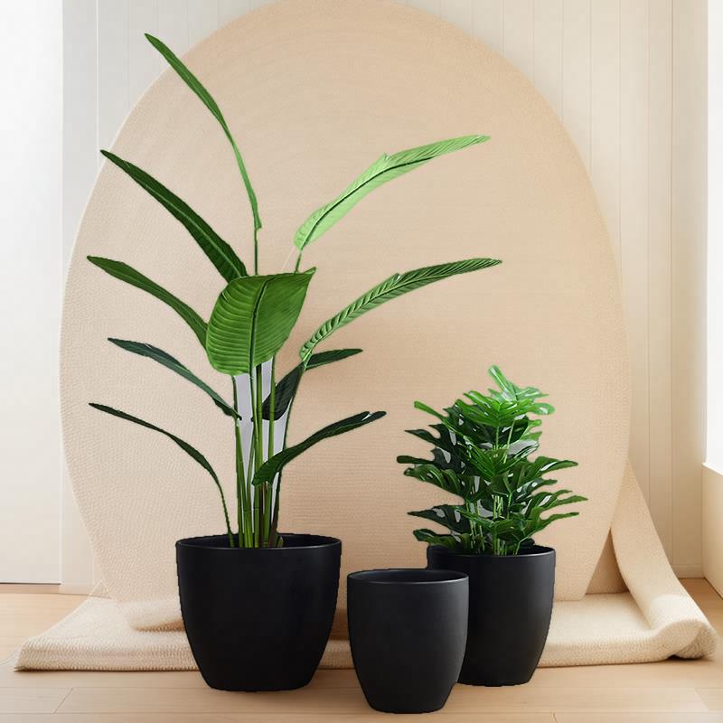 陶瓷大码花盆绿植种树大号口径落地北欧简约风格花卉白色新款家用