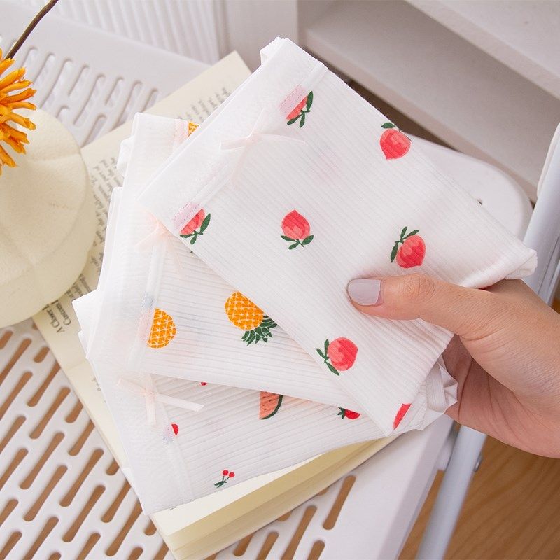 大码高腰纯棉胖MM200斤水果小清新甜美少女蝴蝶结棉裆透气内裤女,女士内衣/男士内衣/家居服,女三角裤,淘宝优惠券,粉丝福利购,淘宝优惠卷