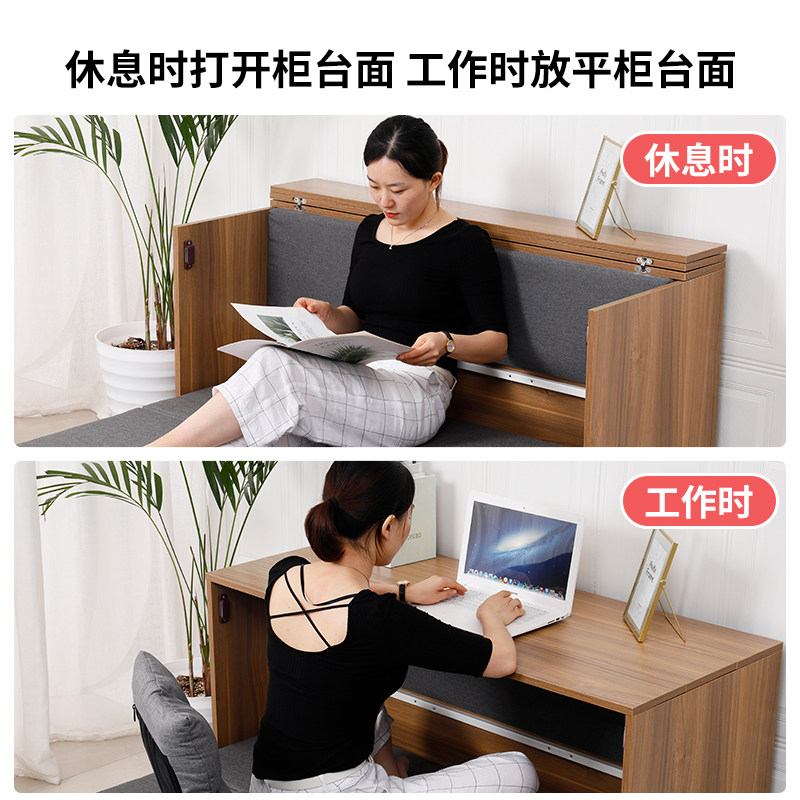 折叠床午休办公室家用单双人多功能隐形床小户型伸缩书房桌隐藏床