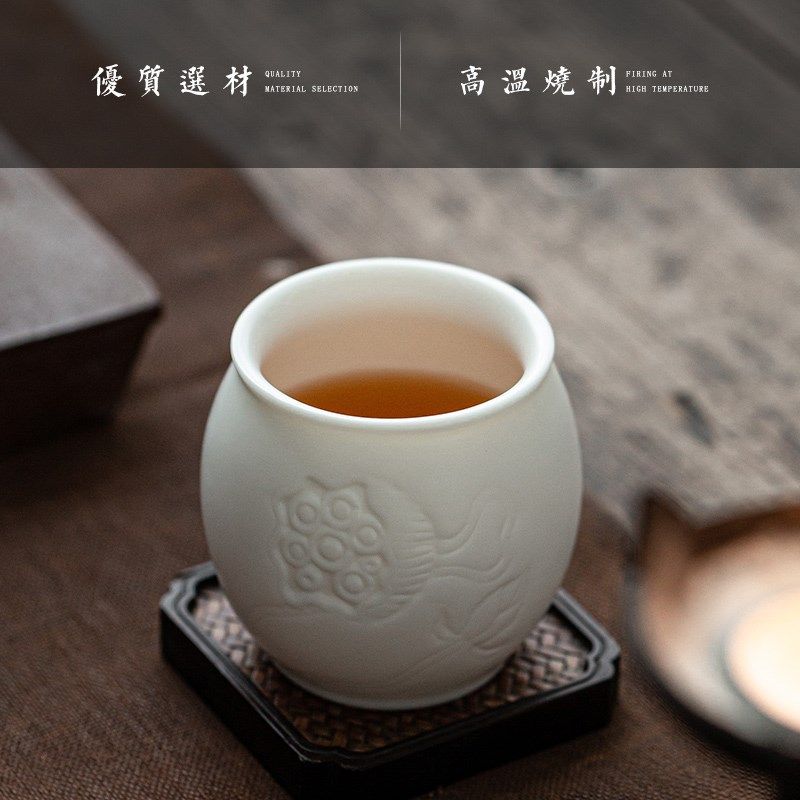 德化纯白釉羊脂玉白瓷素烧茶杯中式风单杯品茗杯手工主人杯喝茶杯,餐饮具,茶杯,淘宝优惠券,粉丝福利购,淘宝优惠卷