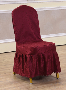 红色酒店椅套饭店椅子套罩餐椅套连体椅子套通用座套婚庆宴会凳套