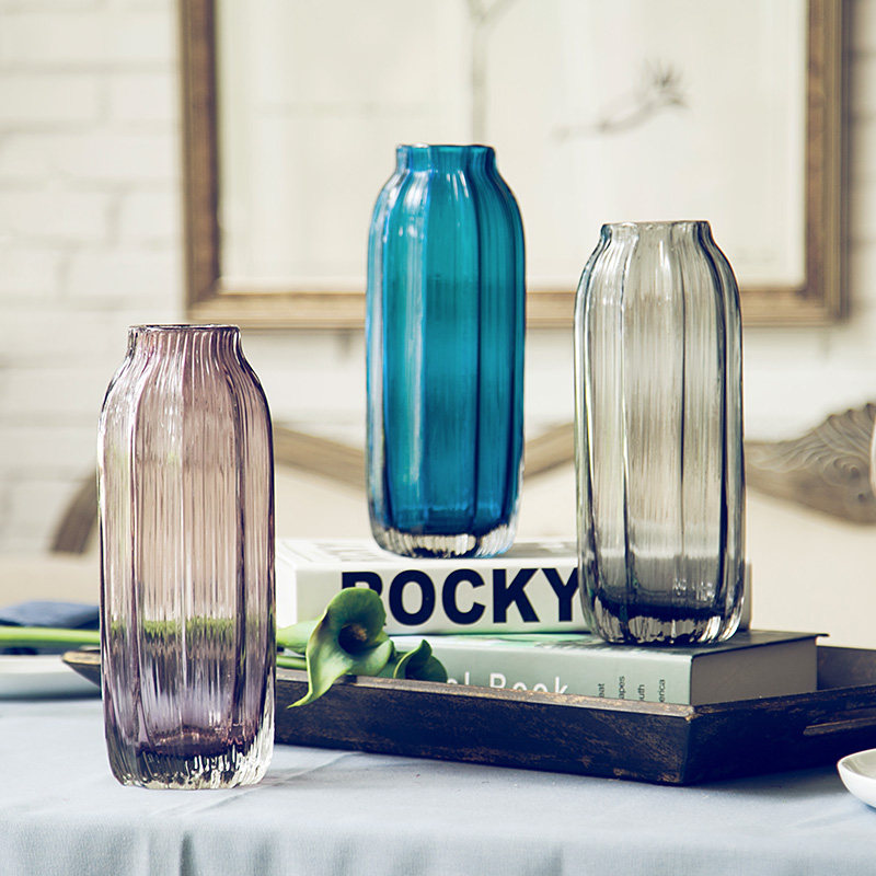阑珊树-迷你波纹花瓶 家居饰品花瓶花器 玻璃花瓶创意装饰品摆件