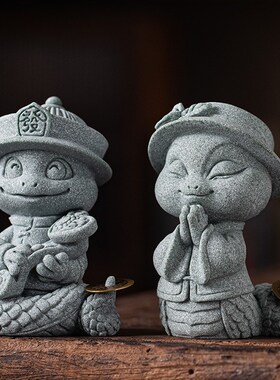 中式如意灵蛇献瑞一对茶宠摆件文创十二生肖蛇年礼品客厅桌面装饰