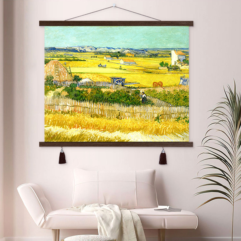 梵高艺术油画布艺挂画电表箱遮挡画墙面装饰挂布背景布墙布免打孔,家居饰品,现代装饰画,淘宝优惠券,粉丝福利购,淘宝优惠卷