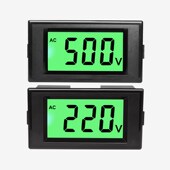 液晶数显交流电压表220v380v110v电压测量显示屏数字表头绿色背光