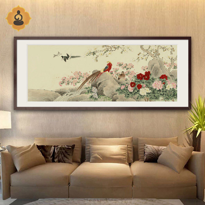 工笔国画花鸟画富贵牡丹鸟语花香大厅客厅书房办公室中式装饰挂画,家居饰品,国画,淘宝优惠券,粉丝福利购,淘宝优惠卷
