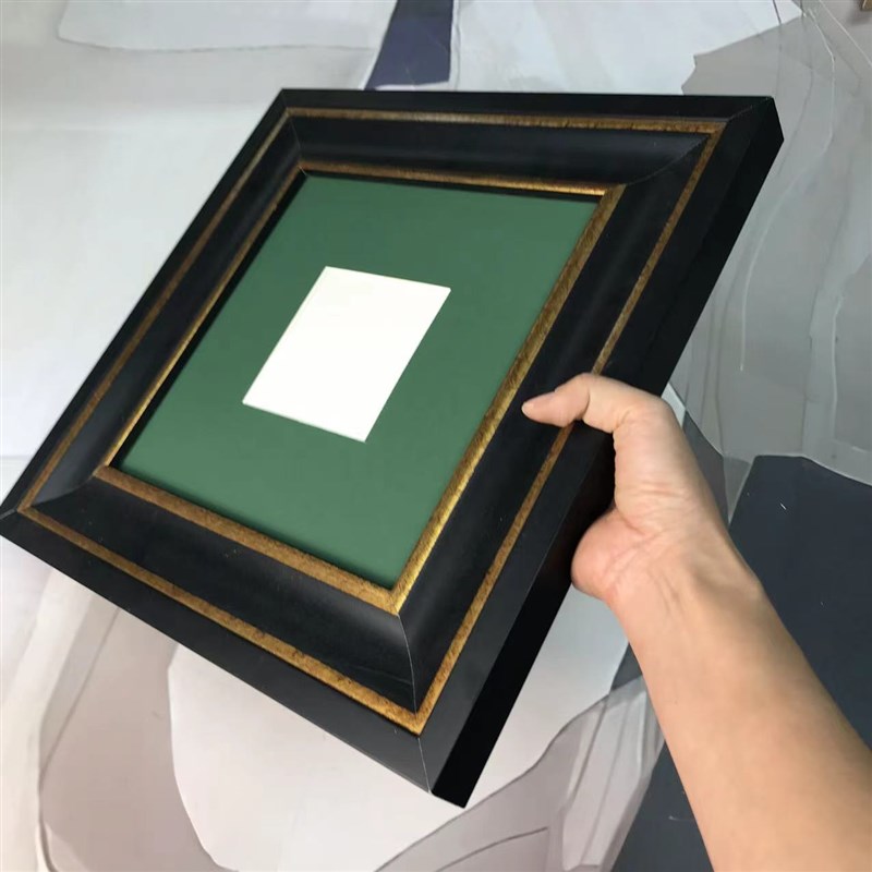 黑金色抽象简约复古艺术家风格天隆实木画框版画展览装饰相框装