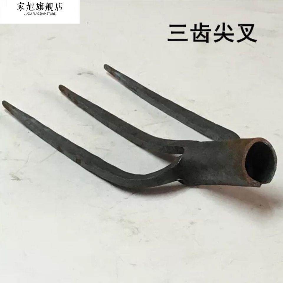 农用三齿钢叉子翻土松土神器四股叉家用铁叉农用工具大全挖地开荒