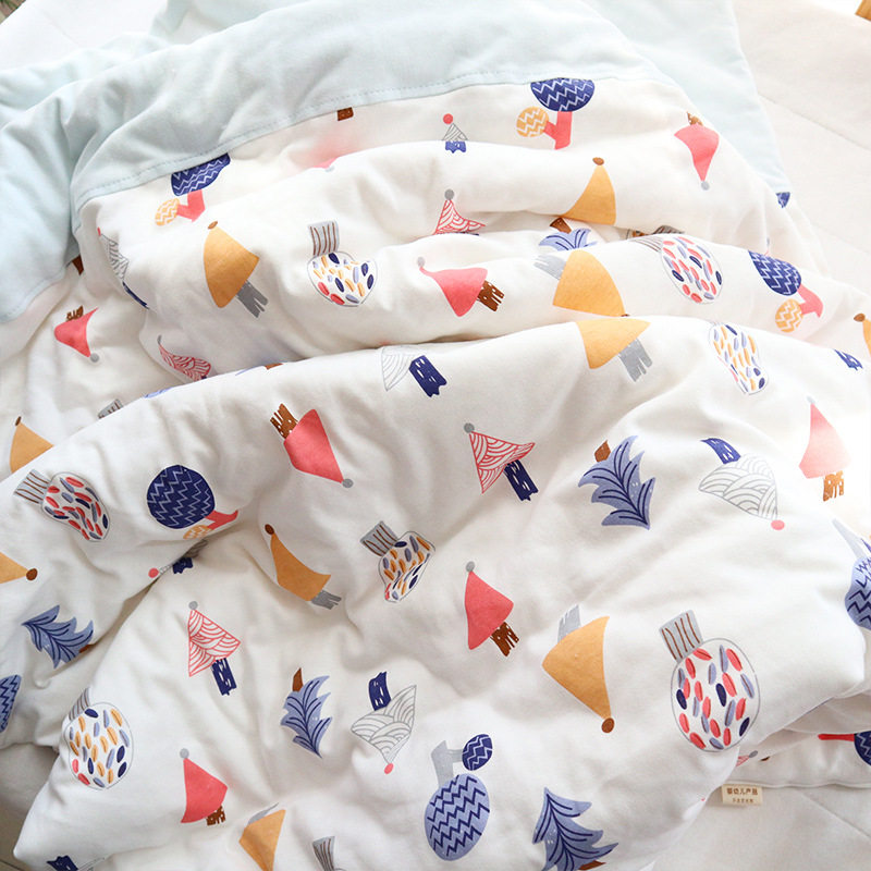 婴儿纯棉被子四季通用春秋儿童宝宝新生儿针织空调被幼儿园盖被