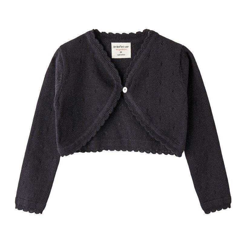 女童短款针织开衫外套薄款宝宝搭配礼服裙子浅粉色防晒衫夏空调衣