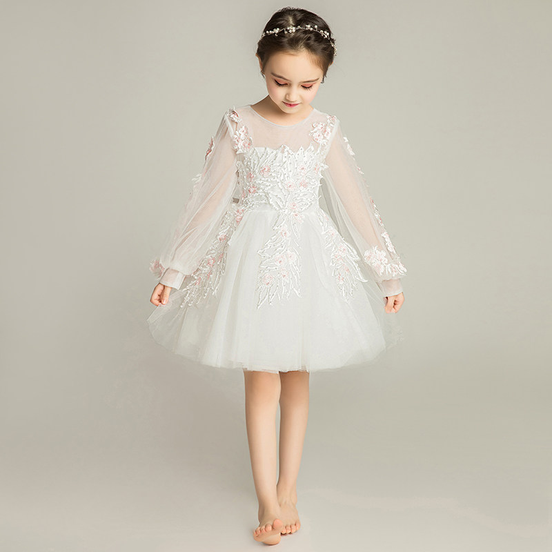 女童晚礼服公主裙长袖儿童婚纱裙子小花童模特走秀钢琴表演服秋冬,童装/婴儿装/亲子装,儿童礼服,淘宝优惠券,粉丝福利购,淘宝优惠卷