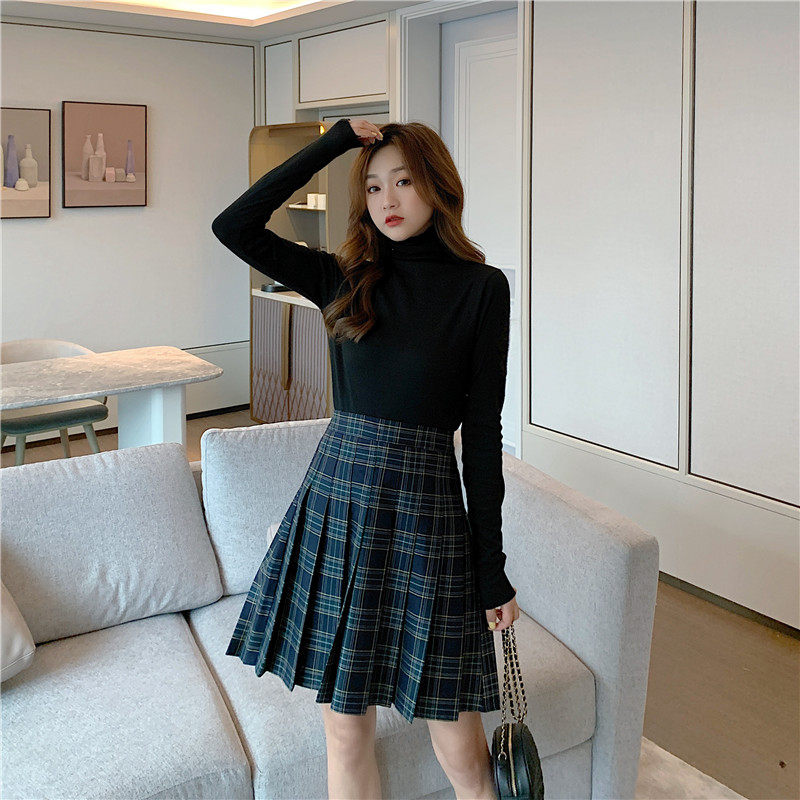 大码格子半身裙女春夏2021高腰a字显瘦百褶裙中裙蓬蓬裙子遮胯,女装/女士精品,半身裙,淘宝优惠券,粉丝福利购,淘宝优惠卷