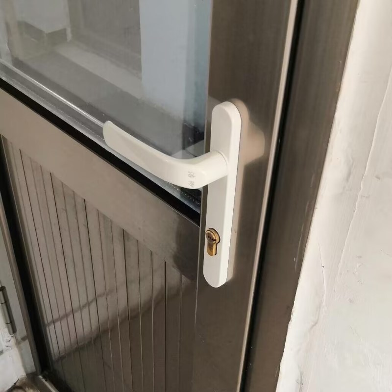 铝门锁老式中心距85mm塑钢锁执手断桥铝门把手铝合金配件入户门锁