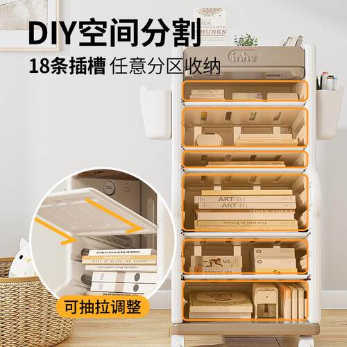 贝多喜儿童书架桌面可移动家用收纳架落地整理简易柜宝宝收纳神器