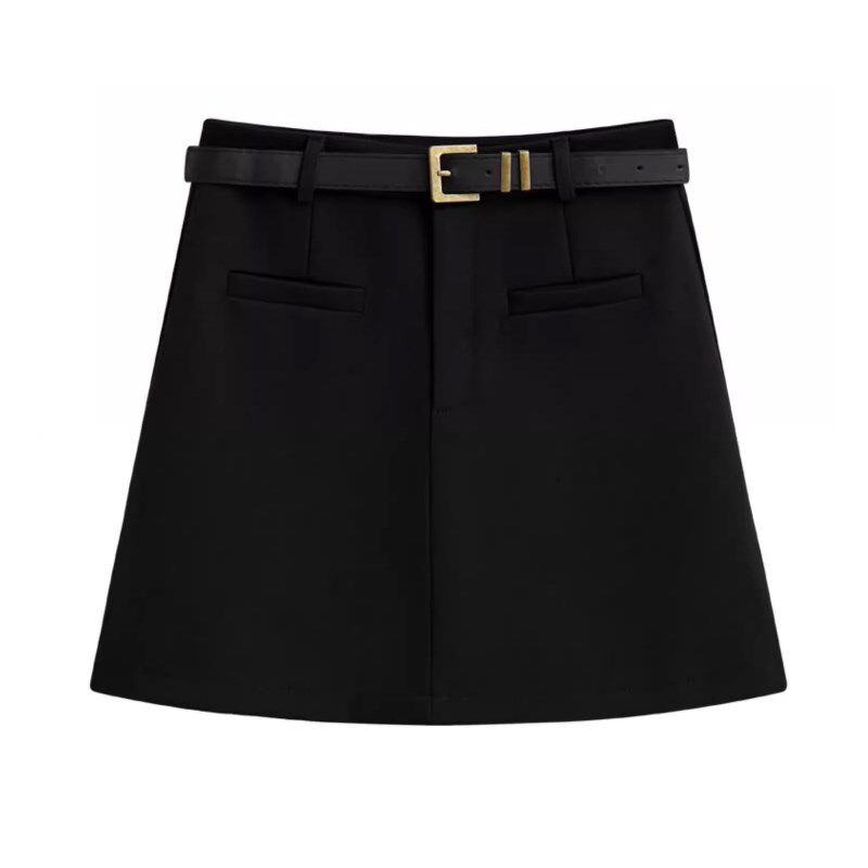 灰色西装短裙女2024夏季高腰小个子A字半身裙显瘦防走光包臀裙潮