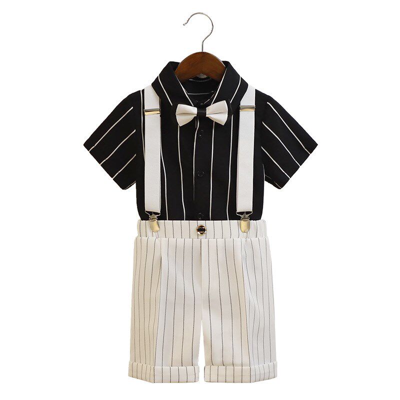 男童礼服小西装套装六一演出背带裤花童主持人服装儿童钢琴表演服