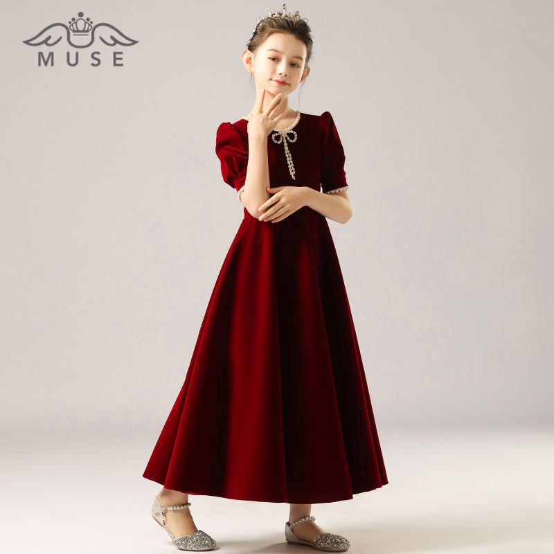 女大童时尚晚礼服主持人礼服公主裙春夏小提琴演出服钢琴演奏礼服