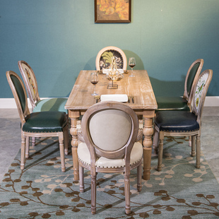 复古实木餐桌松木桌子做旧桌茶几办公家具酒店宴会桌椅摄影道具