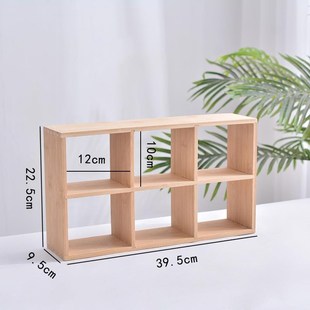 九宫格桌面博古架多宝阁茶杯架收纳茶壶置物壁挂展示架子木质中式