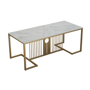 北欧轻奢大理石办公会议桌电脑商务洽谈桌会客接待桌椅谈判泡茶桌