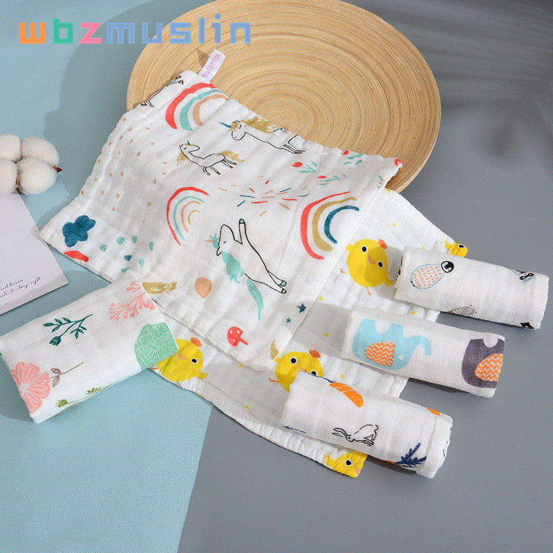 宝宝口水巾新生婴儿毛巾纯棉超柔软洗澡洗脸毛巾小方巾幼儿拍嗝巾