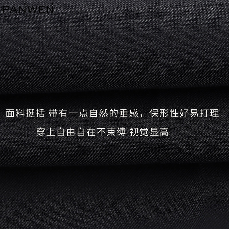 潘文西服套装男士职业西装商务正装三件套黑色工作服面试工装