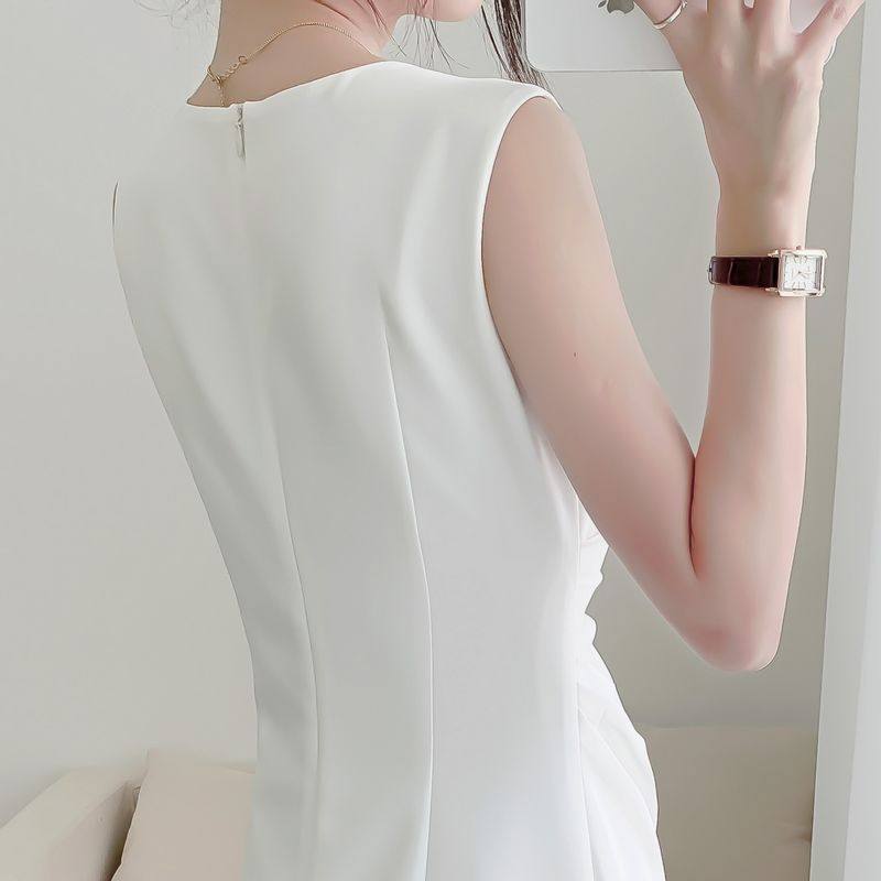 2021新款夏白色修身显瘦短款气质连衣裙晚宴年会小个子生日礼服女